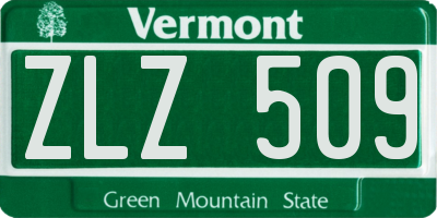 VT license plate ZLZ509