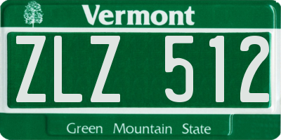 VT license plate ZLZ512