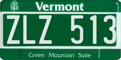 VT license plate ZLZ513