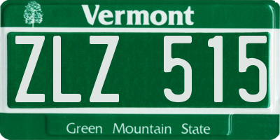 VT license plate ZLZ515