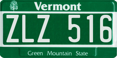 VT license plate ZLZ516