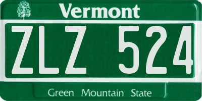 VT license plate ZLZ524