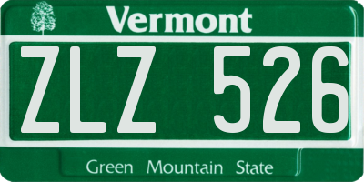VT license plate ZLZ526