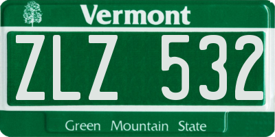 VT license plate ZLZ532