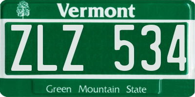 VT license plate ZLZ534