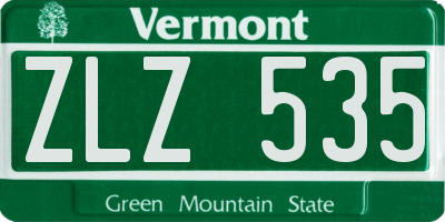 VT license plate ZLZ535