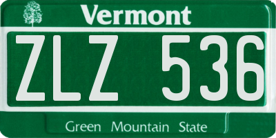 VT license plate ZLZ536