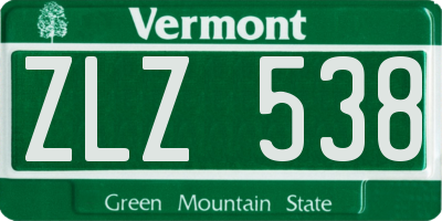 VT license plate ZLZ538