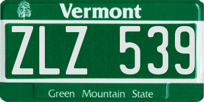 VT license plate ZLZ539