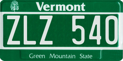 VT license plate ZLZ540