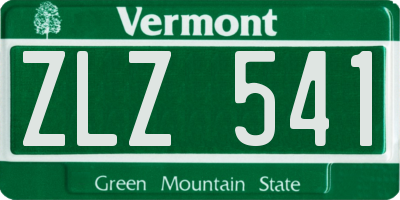 VT license plate ZLZ541