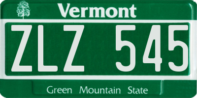 VT license plate ZLZ545