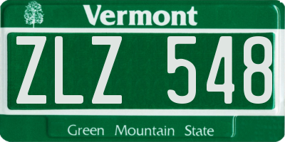 VT license plate ZLZ548