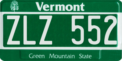 VT license plate ZLZ552