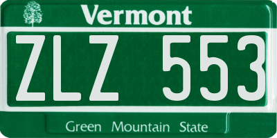 VT license plate ZLZ553