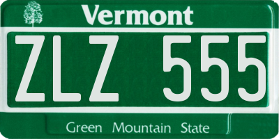 VT license plate ZLZ555