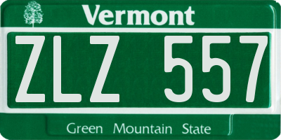 VT license plate ZLZ557