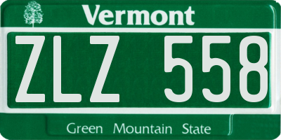 VT license plate ZLZ558