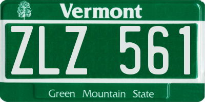 VT license plate ZLZ561