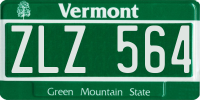 VT license plate ZLZ564