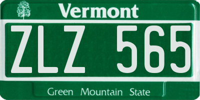 VT license plate ZLZ565