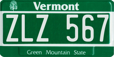 VT license plate ZLZ567