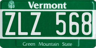 VT license plate ZLZ568