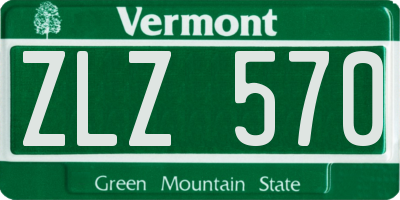 VT license plate ZLZ570