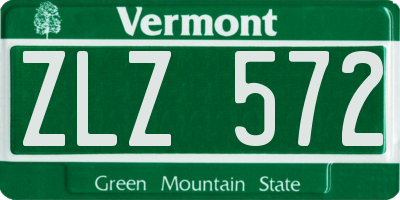 VT license plate ZLZ572