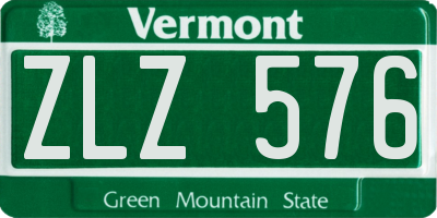 VT license plate ZLZ576