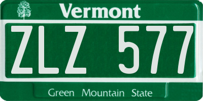 VT license plate ZLZ577