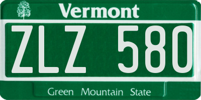 VT license plate ZLZ580