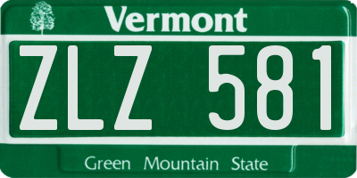 VT license plate ZLZ581