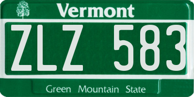 VT license plate ZLZ583