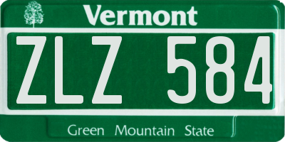 VT license plate ZLZ584