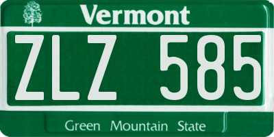 VT license plate ZLZ585