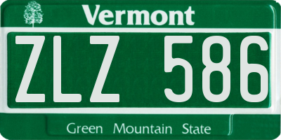 VT license plate ZLZ586