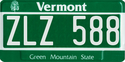 VT license plate ZLZ588