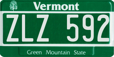 VT license plate ZLZ592