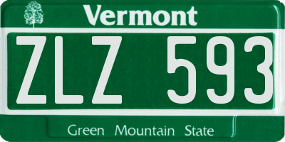 VT license plate ZLZ593