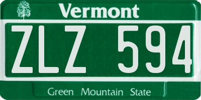 VT license plate ZLZ594
