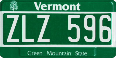 VT license plate ZLZ596
