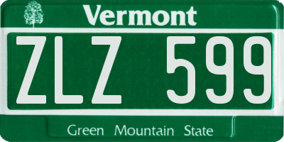 VT license plate ZLZ599