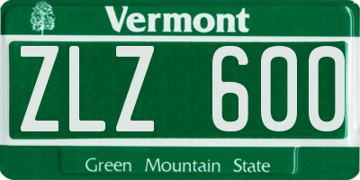 VT license plate ZLZ600