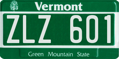 VT license plate ZLZ601