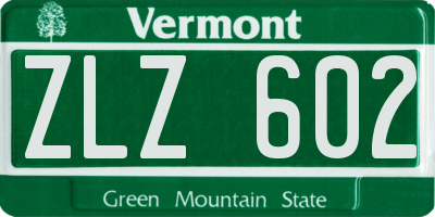 VT license plate ZLZ602