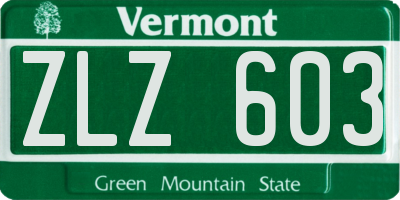 VT license plate ZLZ603
