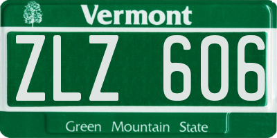 VT license plate ZLZ606