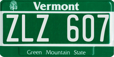 VT license plate ZLZ607