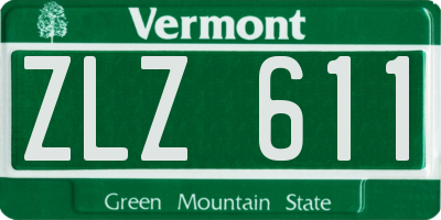 VT license plate ZLZ611